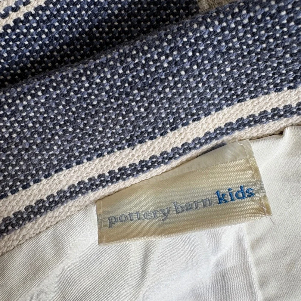 Pottery Barn Kids Valance Navy Blue Stripe Set of 2‎ Nautical 62x50 inch each